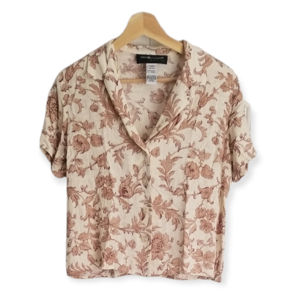 Short Sleeve Button Up Blouse